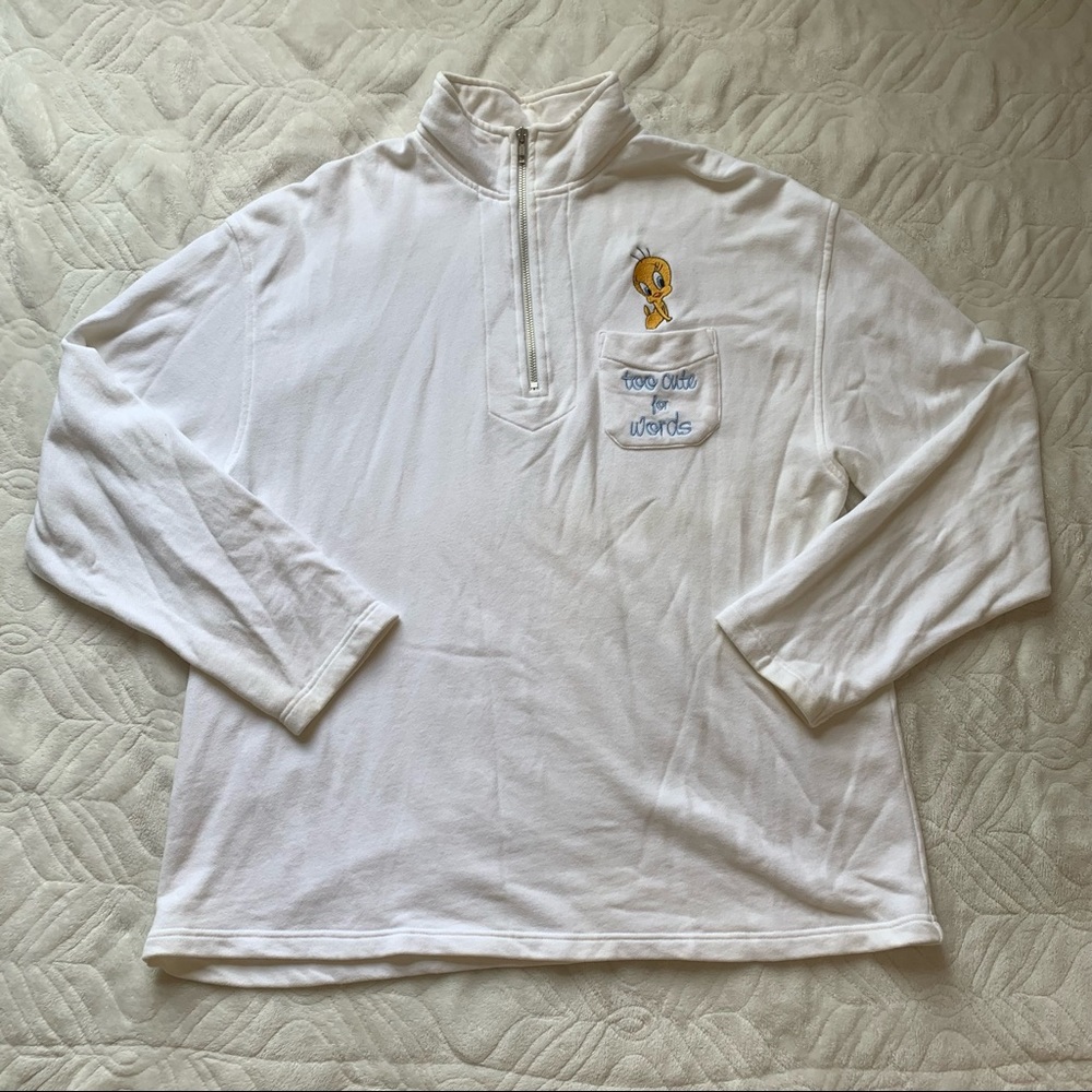 Vintage Warner Bros Quarter Zip Sweatshirt